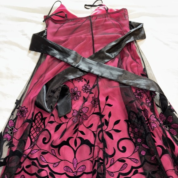 VTG Burgundy Black Sheer Slip Dress Spaghetti Straps Whimsigoth Babydoll Fairy S - Picture 5 of 14